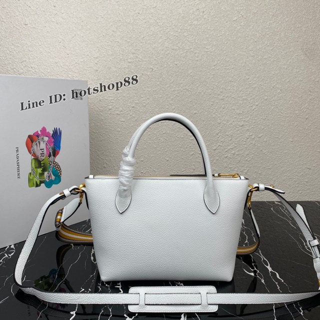 Prada專櫃新款雙肩帶手提包 1BA111 普拉達鹿皮紋牛皮女款肩背包 csp1696